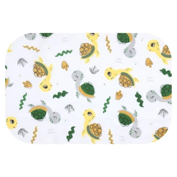 Diaper - 27749 - FLANNEL PRINT - EGA - TURTLE - YELLOW / GREEN - size 70x80 cm
