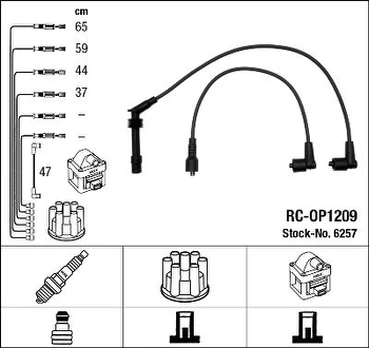 NGK 6257 Uždegimo laido komplektas