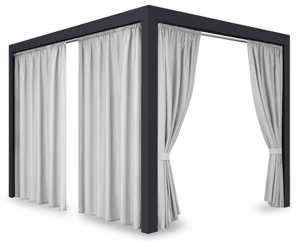 Sodo užuolaidos, pilkos, 155 cm x 200 cm