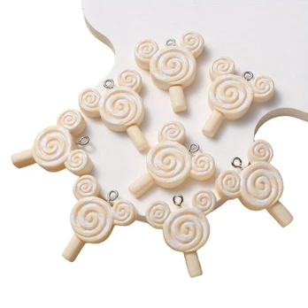 Dervos pakabukas, 8PCS Beige Lollipop Charms