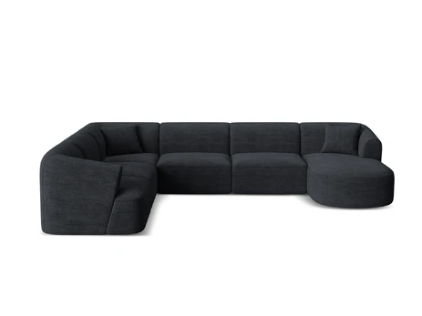 Modular Panoramic Left Corner Sofa, "Campi", 7 Seats, 330x255x70 Made in Europe