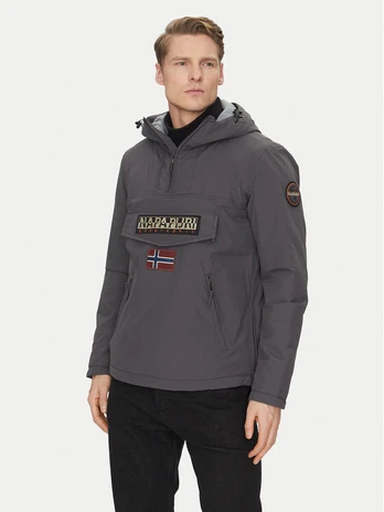Napapijri Anorak stiliaus striukė Rainforest Pocket 2 NP0A4GMD Pilka Regular Fit