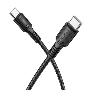 Oem Borofone Cable BX116 Certain - Type C to Type C - PD 60W 3A 1 metre juodas