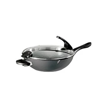 Stoneline Future pan 14868 Wok, Diameter 32 cm, Suitable for induction hob, Lid included, Fixed handle, Anthracite