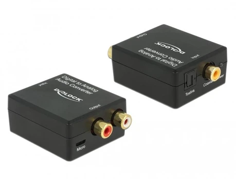 Garso keitiklis DELOCK Toslink - RCA Juoda