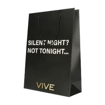 VIVE Elegant Paper Gift Bag - Durable & Stylish Packaging, Black