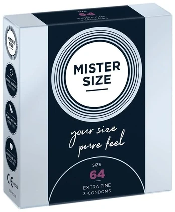 Prezervatyvai Mister Size, 64 mm, 3 vnt.