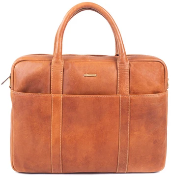 Segali Men's leather laptop bag 7009 Cognac