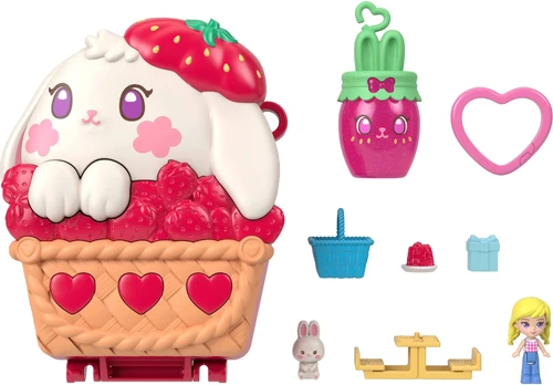 Mattel Polly Pocket Core Compact Strawberry Bunny Basket