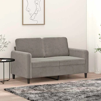Dvivietė sofa, šviesiai pilkos spalvos, 120cm, aksomas