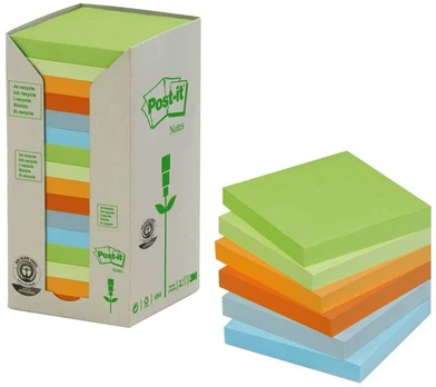 3M Post-It Notes Pad Tower Pack Pastel Rainbow (Pack 16), 76 x 76 mm
