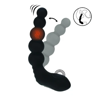LEVELZ Beaded Prostate Model Heating & Tapping Black Silicone