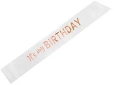 Party Deco Baltas šalikas „It’s My Birthday“