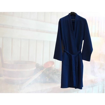 Chalatas Unisex Waffle Dark Blue M