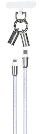 Devia cable lanyard 2in1 PD USB-C - Lightning 1,2 m 27W juodas