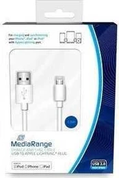 Kabelis USB MediaRange USB-A - 1 m Baltas (MRCS178)