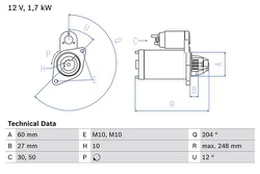 BOSCH 0 986 023 100 Starteris