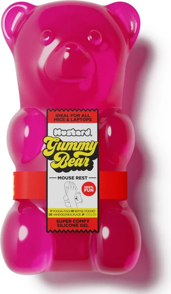 Mustard - Gummy Bear Mouse Rest - Pink - 10cm x 8cm x 3cm