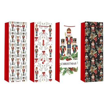 Gift bag for bottle XMAS NUTCRACKER, 12x36x9cm, mix
