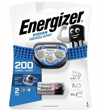 Energizer Vision galvos žibintas, 200 liumenų