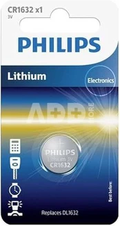 Philips Lithium, CR1632, 3V - Battery