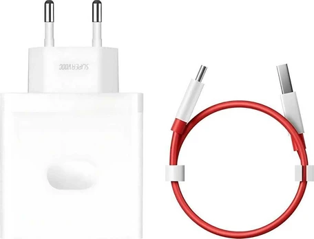 OnePlus SUPERVOOC USB-A įkroviklis + USB-A / USB-C laidas 100W Baltas