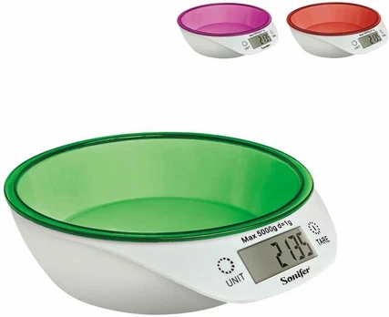 Virtuvinės svarstyklės Sonifer SF-1924 – 5kg, LCD, su dubeniu