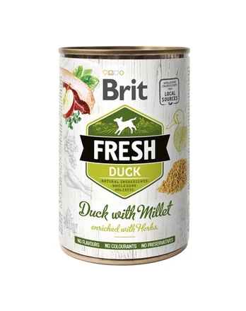 BRIT FRESH duck & millet 400 g antis ir soros