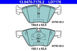 ATE 13.0470-7176.2 Brake pad set