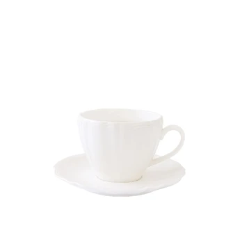 Easy Life Puodelis su lėkštele PERLE WHITE (120 ml)