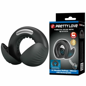 RING „Pretty Love Quentin“ vibruojantis silikoninis varpos žiedas