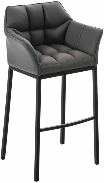 Baro kėdė Damaso Leatherette pilka, juoda