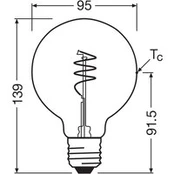 OSRAM LED senovinis G95 E27 3,4W 827 spiralinis siūlas auksinis