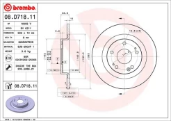 BREMBO 08.D718.11 Brake Disc kaina