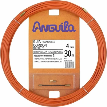 Kabelio pratraukėjas (30m, 4mm, oranžinis, plieno)