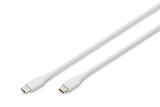 Digitus USB-C 2.0 (ST-ST) 1m Ladekabel Silikon 60W Weiß