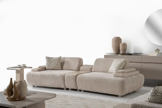 Keturvietė sofa Toscana, smėlio spalvos