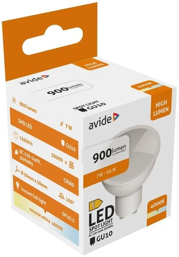 LED lemputė Avide 7W GU10 4000K 900lm