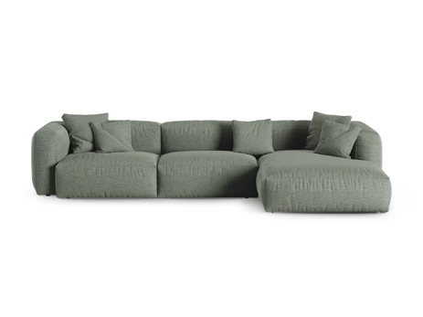 Modular Right Corner Sofa, "Martina", 3 Seats, 370x176x75, Moss Green