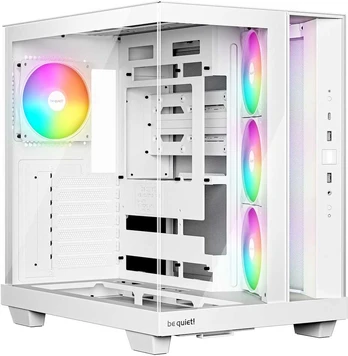 be quiet! Light Base 500 LX PC Case, Mid Tower, ATX, ARGB, Tempered Glass - baltas