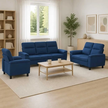 Sofa Sofos komplektas 3 vnt. Mėlyna Audinys
