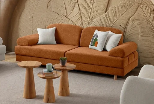 Sofa-lova Aries, plytų raudonos spalvos