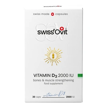Vitaminas D3 SWISSOVIT 2000IU, 30 kapsulių