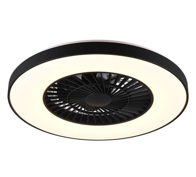 Halmstad LED ceiling fan matt black starlight ventilators