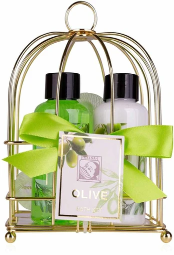 Accentra Bath set OLIVE in wire basket