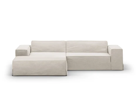 Modular Left Corner Sofa, "Jodie", 3 Seats, 224x166x70, Natural