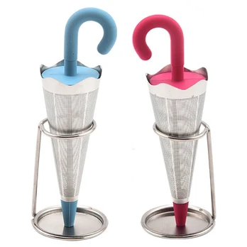 Coffee pots, teapots,2pc Umbrella Tea Infusers - Silicone Lid & Drip Tray for Loose Tea in Cups & Teapots,