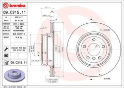Stabdžių diskas BREMBO 09.C315.11 kaina