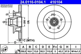 ATE 24.0116-0104.1 Brake Disc kaina