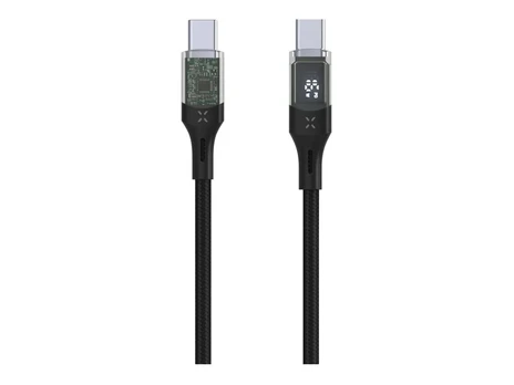 Fixed | Cable USB-C/USB-C with display, PD support, 2m, USB 2.0, 100W | FIXDD-CC2-BK